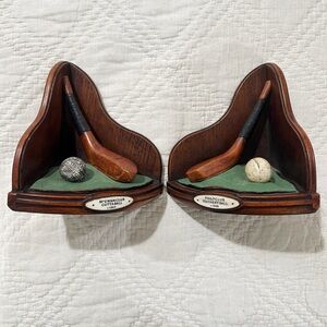 Vintage Pair of McEwan Golf Club Gutta Ball 1865 Bookends